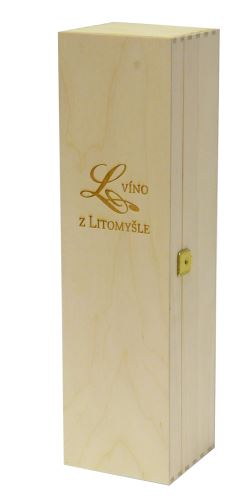 Krabička dřevěná na 1 láhev vína přírodní Víno z Litomyšle