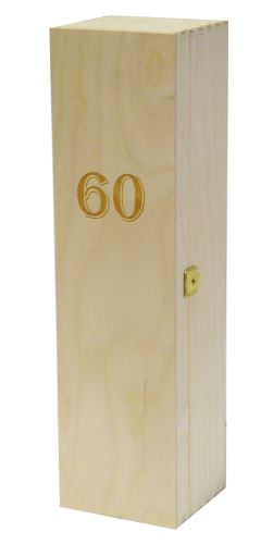 Krabička dřevěná na 1 láhev vína přírodní gravírování roky 60