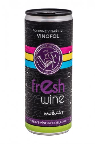 Muškát moravský v plechovce Vinofol Fresh wine 2020 MZV 0,25l polosladké  2028