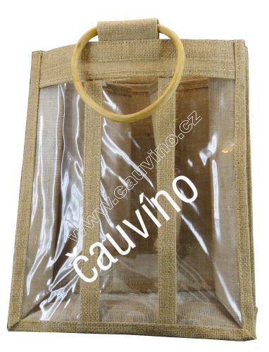 Taška na 3 láhve juta se slídou